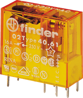 FINDER RELAY 8 PIN SPDT 16A 1-CO SERIES 40.61.8 PCB MOUNT OR PLUG-IN TYPE RELAY COIL VOLTAGE VARIATIONS FROM 12-230V AC BASE TYPE SERIES-95