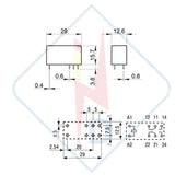 FINDER RELAY 8-PIN SPDT 8A 8-CO SERIES 41.52 SUB-MINIATURE PCB MOUNT RELAY COIL VOLTAGE VARIATIONS FROM 12-24V DC