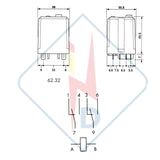 FINDER RELAY 8 PINS DPDT 16A 2-CO SERIES 62.32.9 POWER RELAY COIL VOLTAGE VARIATIONS FROM 12-24VDC