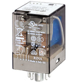 FINDER RELAY 8 PINS DPDT 10A 2-CO ROUND BASE SERIES 60.12.9 GENERAL PURPOSE INDUSTRIAL RELAY COIL VOLTAGE VARIATIONS FROM 12-220VDC ROUND BASE TYPE SERIES-90