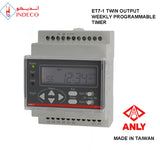 DIGITAL PROGRAMABLE WEEKLY TIMER TWIN OUTPUTS ET7-1 ANLY