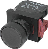 PUSHBUTTON BLACK 22mm INDECO RINPB22F10B