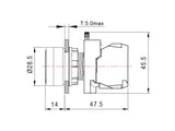 PUSHBUTTON RED 22mm INDECO RINPB22F01R