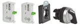 SELECTOR SWITCH MOMENTARY BLACK HANDLE 3-POSITIONS  22mm BACO