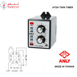 TWIN ANALOGUE TIMER FOR MISTING PUMP 8 PINS ROUND BASE 110Vac & 220Vac ATDH ANLY