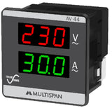 AV-44 DIGITAL AMPERE & VOLT METER FOR AC CURRENT SELECTABLE CT SIZE 48X46mm