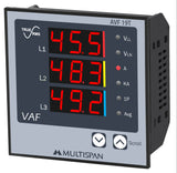 AVF-19T THREE PHASE MULTIFUNCTION METER, AMPERE-VOLT-FREQUENCY SIZE 96X96mm