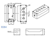 ENCLOSURE BOX  4-HOLES IP65 INDECO RIB4.