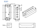 ENCLOSURE BOX  5-HOLES IP65 INDECO RIB5