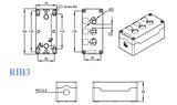 ENCLOSURE BOX  3-HOLES IP65 INDECO RIB3.