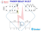 FINDER RELAY 8-PIN DPDT 2A 2-CO SERIES 30.22 SUB-MINIATURE DUEL IN LINE PCB MOUNT RELAY COIL VOLTAGE VARIATIONS FROM 12-24V DC