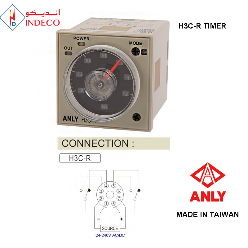 thumbnail image 2 of Anly H3C-R Multi-Function Analog Timer - AC/DC 24~240V, Industrial Timer Relay 2 of 2